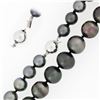 Image 5 : 18" Graduated Large Cultured Tahitian Gray Pearl Strand Necklace 8.25-11.75mm