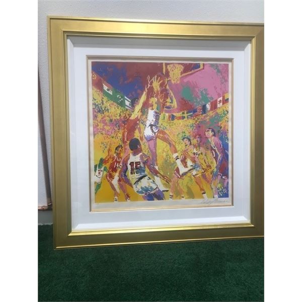 Olympic Basketball by LeRoy Neiman (1921-2012)
