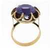 Image 8 : Antique 14k Gold 13.5mm Round Synthetic Alexandrite Belcher Prong Solitaire Ring