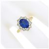 Image 3 : NEW 14k Yellow Gold 2.86 ctw Oval Violet Blue Tanzanite Round Diamond Halo Ring