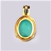 Image 3 : 18K Gold, Emerald & Diamond Pendant with Antique Venetian Glass Cameo Medallion