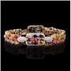 Image 4 : 22.32 ctw MultiColor Sapphire and 1.46 ctw Diamond 14K Yellow Gold Bracelet
