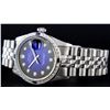 Image 3 : Rolex Mens Stainless Steel Blue Vignette Diamond And Sapphire Datejust Wristwatc