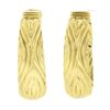 Image 1 : 18K Yellow Gold Polished Finish Sculpted Textured Hoop Huggie Clip On Earrings