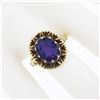 Image 3 : Antique Victorian 14K Gold Oval Amethyst Solitaire w/ Heart Open Work Halo Ring