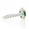 Image 4 : NEW 18k TT Gold 2.51 ctw GIA Colombia Green Emerald w/ Diamond Halo Cocktail Rin