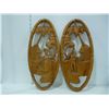 Image 1 : 2 PCS HAND CARVED WOODEN OVAL WALL HANGING