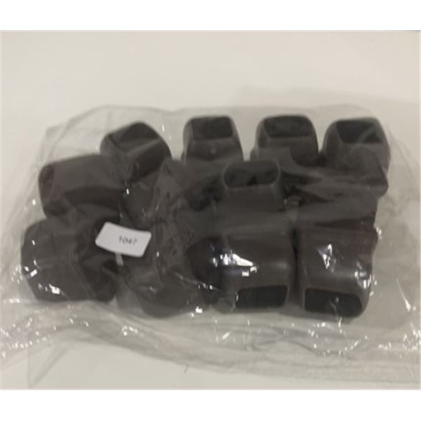 12 PCS BROWN CHAIR LEG CAPS WITH FELT SILICONE FLOOR PROTECTOR NEW
