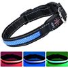 Image 1 : REFLECTIVE LIGHT UP DOG COLLAR RECHARGEABLE DOG GLOW COLLAR WATERPROOF BLUE LARGE NEW