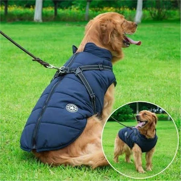 NEW GYUZH DOG COAT JACKET FLEECE WATERPROOF REFLECTIVE HARNESS SIZE XL NEW