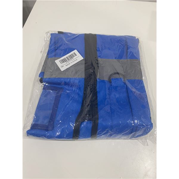 BLUE HIGH VISIBILITY SAFETY VEST WITH ZIPPER REFLECTIVE JACKET FOR MEN WOMEN NEW