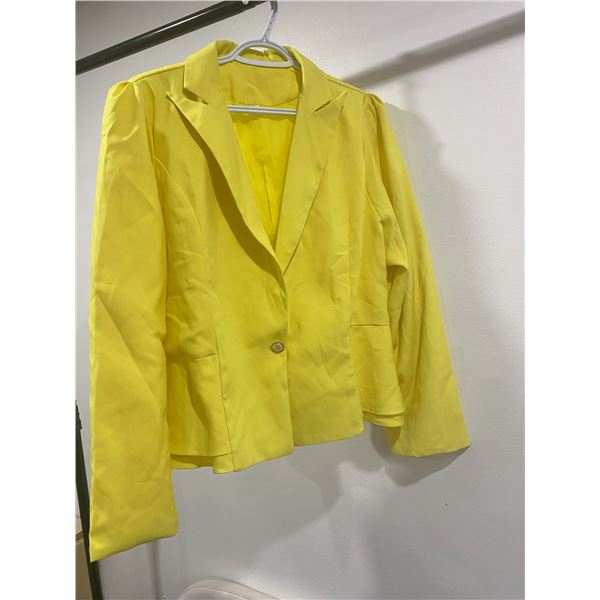 DIACACY WOMENS FORMAL LONG SLEEVE SUIT BLAZER JACKET ONE BUTTON CARDIGAN 3XL YELLOW NEW