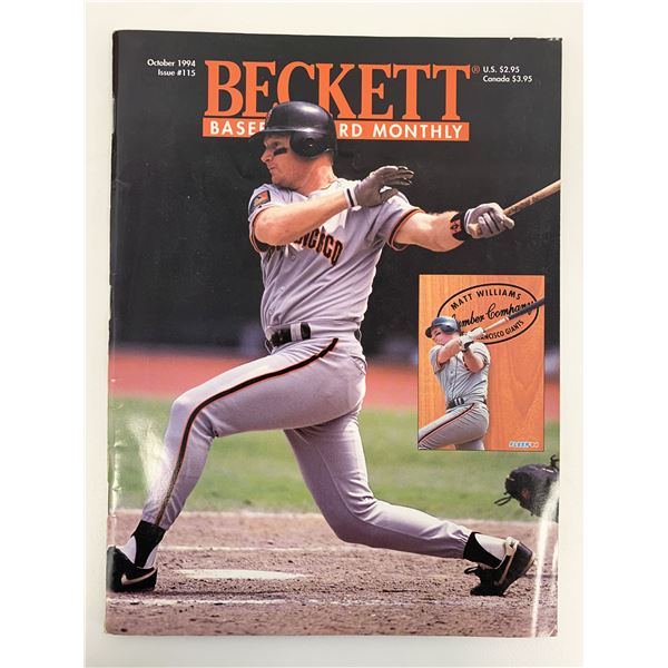 Beckett Baseball Card Monthly October 1994 Issue #115 - Matt Williams Cover