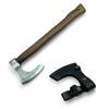 Image 1 : Fixed 5" Blade Axe with Wooden Handle and Leather Sheath