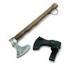 Image 1 : Fixed 5" Blade Axe with Wooden Handle and Leather Sheath