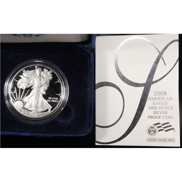 2008-W PROOF AMERICAN SILVER EAGLE OGP