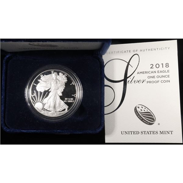 2018-W PROOF AMERICAN SILVER EAGLE OGP