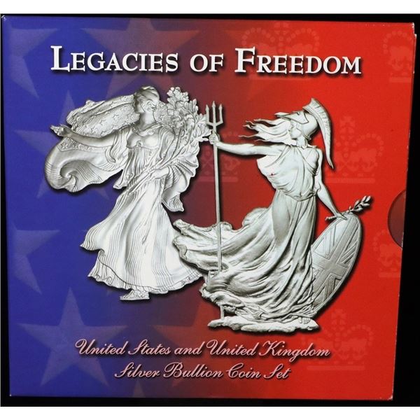 2003 LEGACIES OF FREEDOM SILVER 2-COIN SET OGP