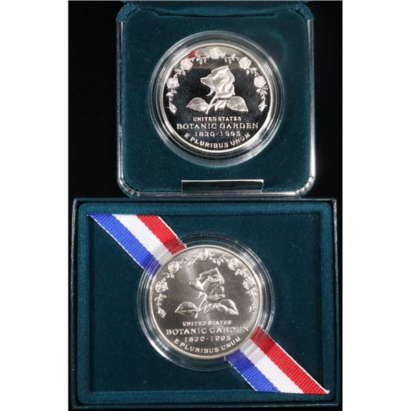 1997 US BOTANIC GARDEN SILV PR & UNC $1 COMMEMS