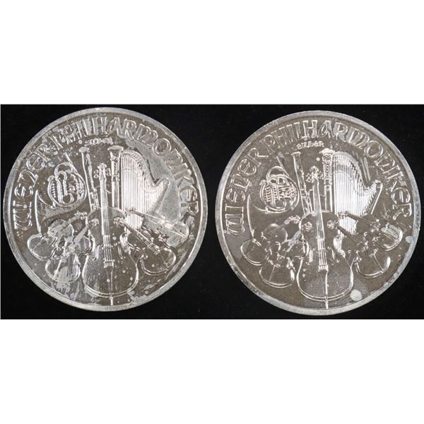 (2) 1 OZ .999 SILVER 2023 PHILHARMONIC ROUNDS