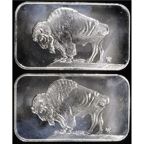 (2) 1 OZ .999 SILVER BUFFALO BARS