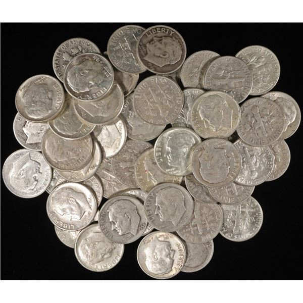 (50) 90% SILVER ROOSEVELT DIMES