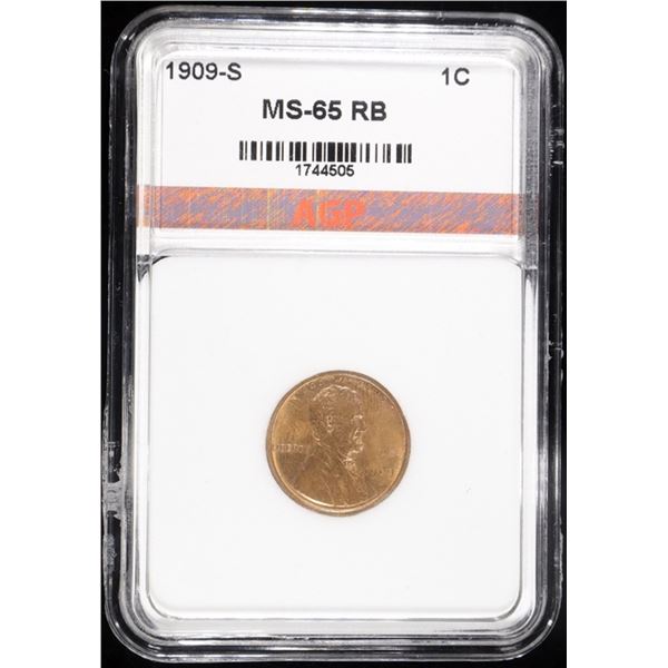 1909-S LINCOLN WHEAT CENT AGP GEM BU RB