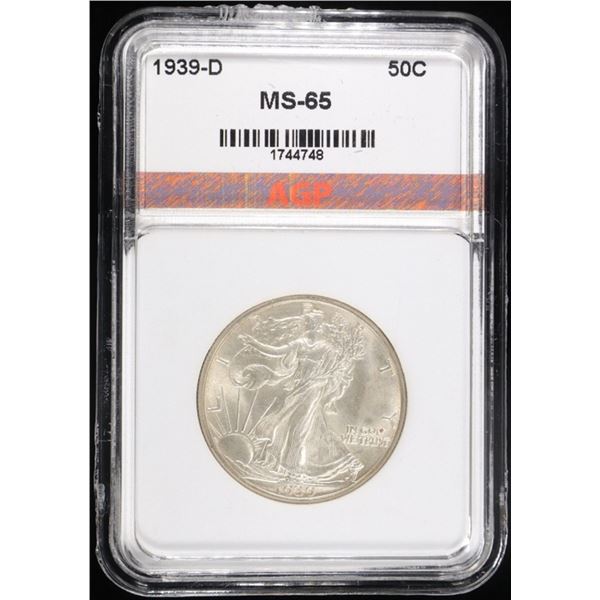 1939-D WALKING LIBERTY HALF DOLLAR AGP GEM BU
