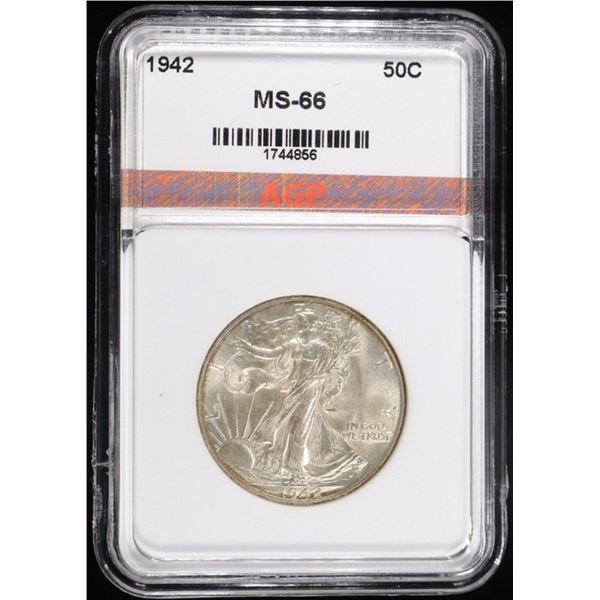 1942 WALKING LIBERTY HALF DOLLAR AGP SUPERB GEM BU