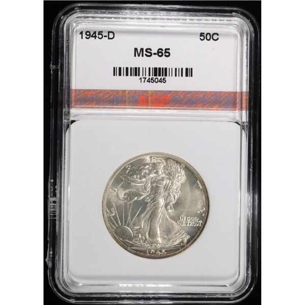 1945-D WALKING LIBERTY HALF DOLLAR AGP GEM BU