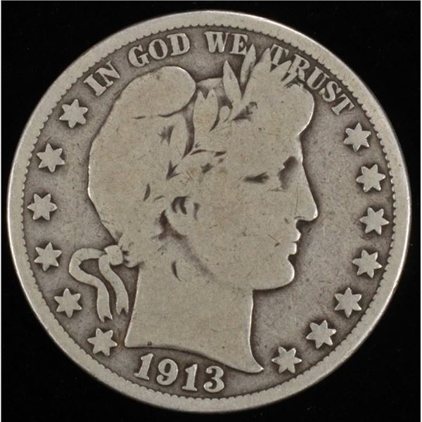 1913 BARBER HALF DOLLAR VG