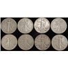 Image 1 : 8 WALKING LIBERTY HALVES XF
