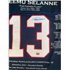 Image 2 : LTD. EDITION TEEMU SELANNE SIGNED CAREER STAT JERSEY 1/13 (AUTPGRAPH AUTHENTIC COA)