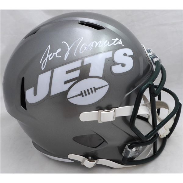 JOE NAMETH SIGNED NY JETS FULL SIZE HELMET (BECKETT COA)