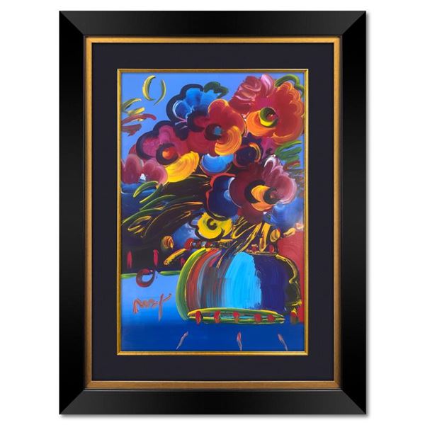 Peter Max "Abstract Flowers (2008)" Original Mixed Media on Paper