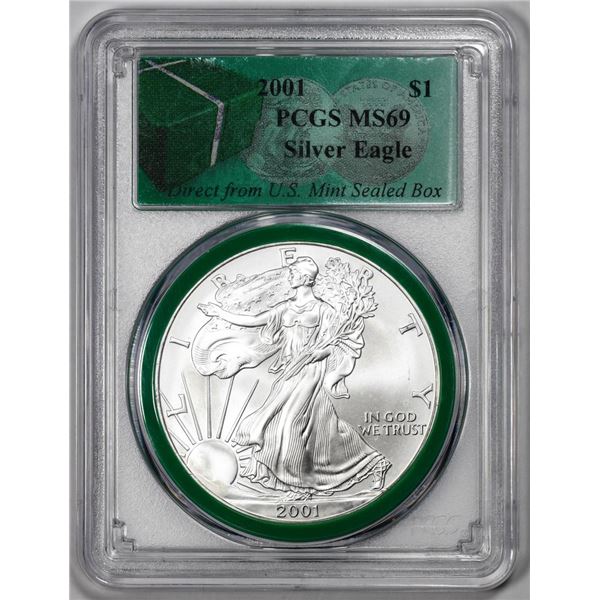 2001 $1 American Silver Eagle Coin PCGS MS69 Direct From U.S. Mint Sealed Box
