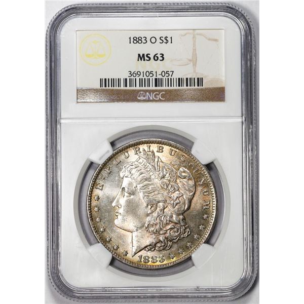 1883-O $1 Morgan Silver Dollar Coin NGC MS63 Nice Toning