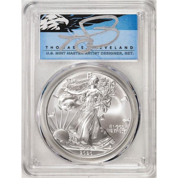 2020 $1 American Silver Eagle Coin PCGS MS70 First Day Of Issue Cleveland Signature