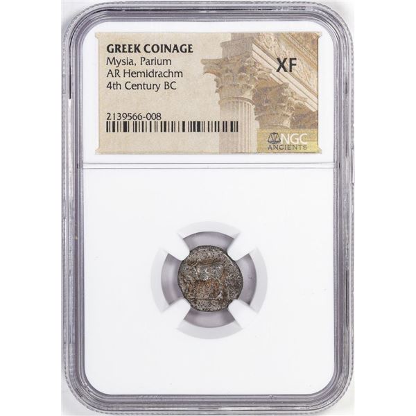 Greek Coinage Mysia, Parium 4th Century BC AR Hemidarchm Ancient Coin NGC XF
