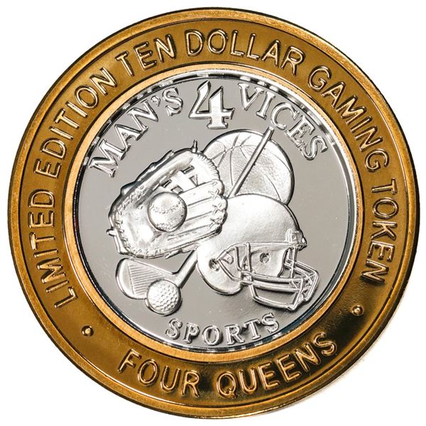 .999 Silver Four Queens Casino Hotel Las Vegas $10 Limited Edition Gaming Token