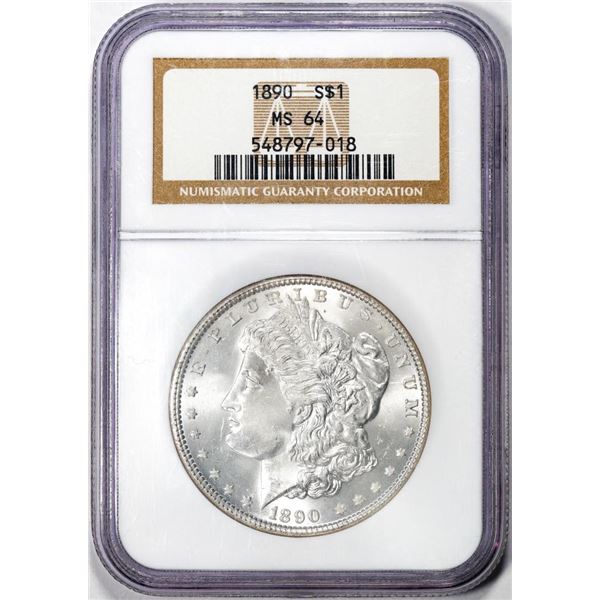 1890 $1 Morgan Silver Dollar Coin NGC MS64