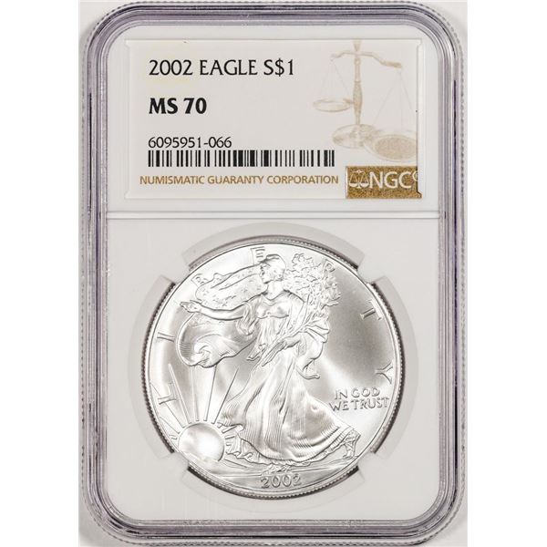 2002 $1 American Silver Eagle Coin NGC MS70