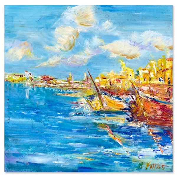 Elliot Fallas "Two Boats" Original Oil on Canvas