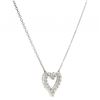 Image 2 : 14KT White Gold 0.70 ctw Diamond Open Heart Pendant with Chain