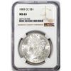 Image 1 : 1883-CC $1 Morgan Silver Dollar Coin NGC MS63