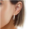 Image 4 : 14KT White Gold 2.10 ctw Diamond Hoop Earrings