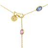 Image 1 : 18KT Yellow Gold 7.52 ctw Blue and Pink Sapphire Necklace