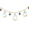 Image 3 : 18KT Yellow Gold 12.45 ctw Moonstone and Sapphire Dangle Necklace