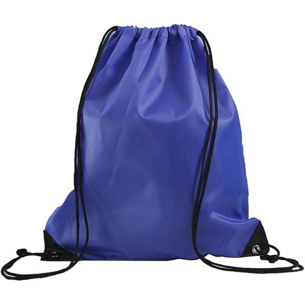 Lot of 1 Pack of Nylon Drawstring Bags/Gym Sport Bags - 10PCS - Blue - Brand New
