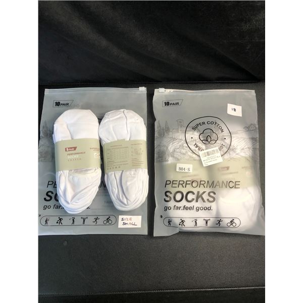 Lot of 2 Packs of Ruixue Mens Performance Invisible/No-Show Socks - 10 Pairs Per Pack/20 Total! NEW